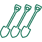 strenuous - three shovel icon