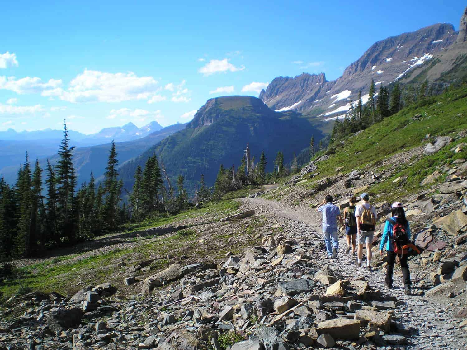 People Hiking Group Happy Hiker Friends Trekking Part Healthy