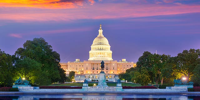 Get Involved - US Captial building at sunset