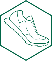 10-essentials-senderismo-Calzado adecuado hex icono verde-200px