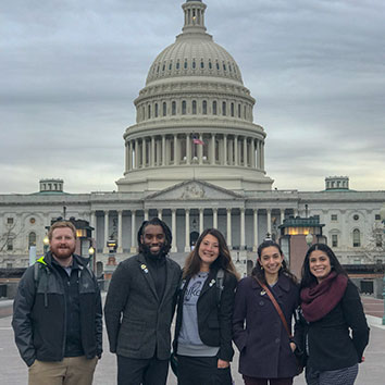 AHS NextGen Trail Leaders pose infront of the US Capital building during Hike the Hill.