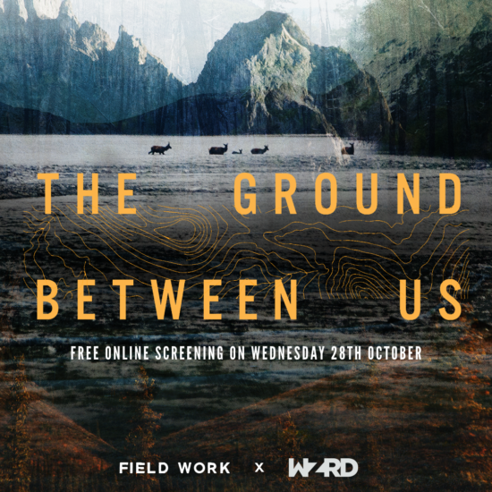 THe Ground Between Us poster with caribou in a meadow