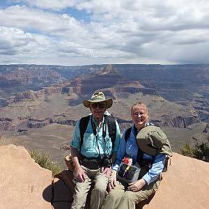 Bob and Dee on the South Kaibab trail in the Grand Canyon