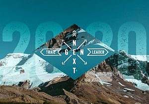 2020 NextGen graphic overlay on a glacial mountain skyline